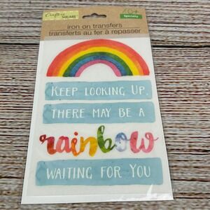 Crafter's Square Rainbow Iron On Transfer Keep Looking Up Inspirational 307132‎